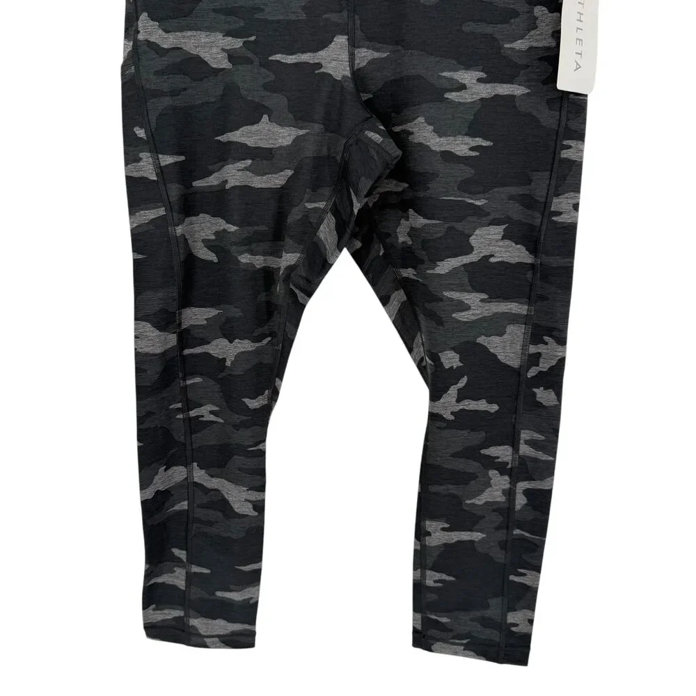 Athleta Camo 7/8 Leggings 1X Gray High Rise Compression Stash Pocket Active NWT - Picture 6 of 16